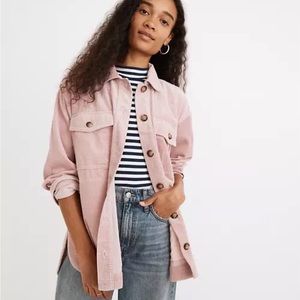 Madewell Pink Corduroy Shacket